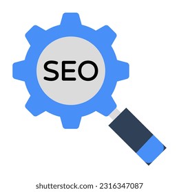 Conceptual flat design icon of search engine optimization 