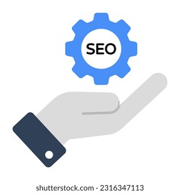 Icono de diseño plano conceptual de la optimización de motores de búsqueda 
