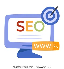 Conceptual flat design icon of search engine optimization 

