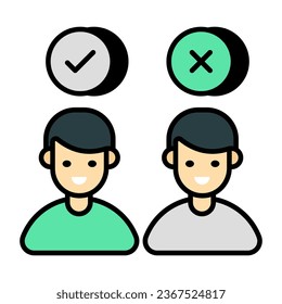 Icono de diseño plano conceptual del usuario seleccionado