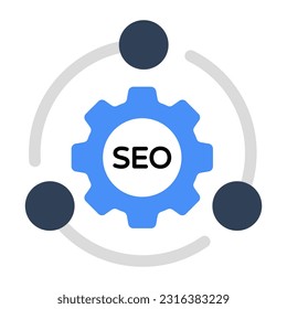 Conceptual flat design icon of seo setting 
