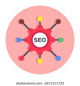 Conceptual flat design icon of seo setting