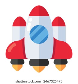 Icono de diseño plano conceptual del transbordador espacial