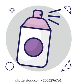 Conceptual flat design icon of spray paint 