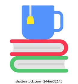 Conceptual flat design icon of study break