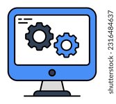Conceptual flat design icon of system setting