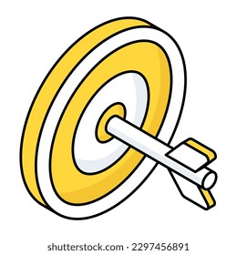 Conceptual flat design icon of target 