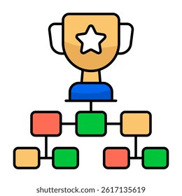Conceptual flat design icon of trophy cup