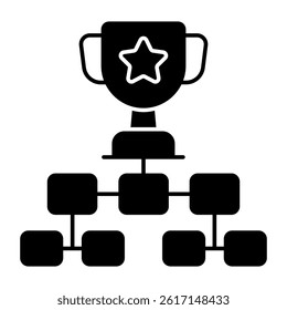 Conceptual flat design icon of trophy cup