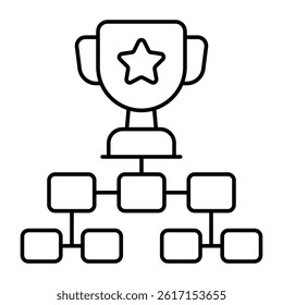 Conceptual flat design icon of trophy cup