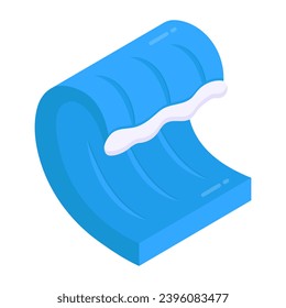 Conceptual flat design icon of tsunami 

