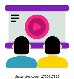 Ícone de design plano conceitual de assistir ao vídeo 