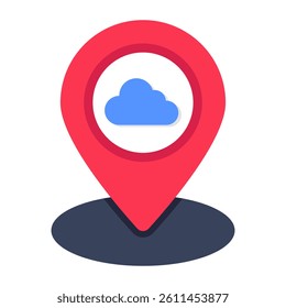 Conceptual flat design icon of weather location