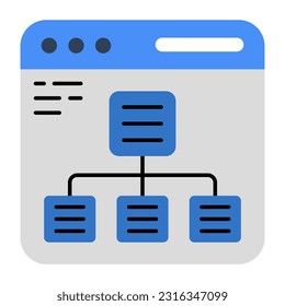 Conceptual flat design icon of web hierarchy