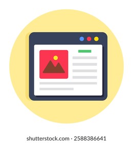 Conceptual flat design icon of web landscape