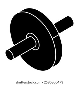 Conceptual flat design icon of weight plate