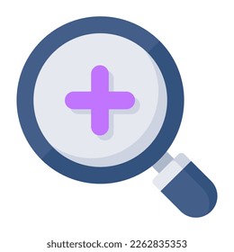 Conceptual flat design icon of zoom in