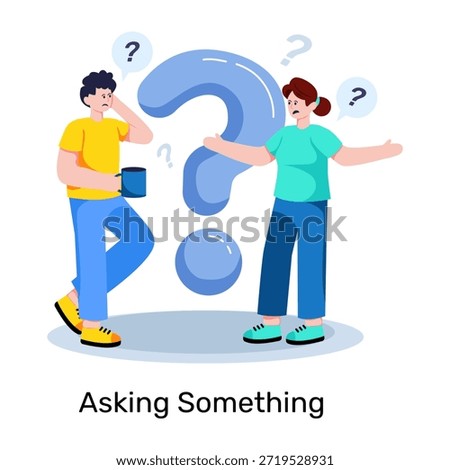 Conceptual flat design illustration of asking something