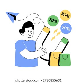 Ilustração de design plano conceitual de venda atraente
