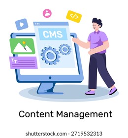 Ilustração do design simples conceitual do sistema de gerenciamento de conteúdo