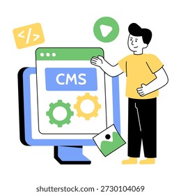 Ilustração do design simples conceitual do sistema de gerenciamento de conteúdo 
