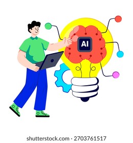 Konzeptuelle flache Design-Illustration des kreativen Geistes