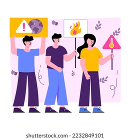 Conceptual flat design illustration of environmental issues 