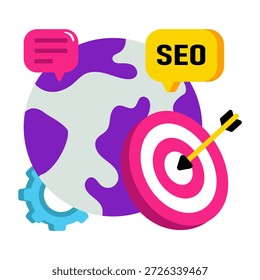 Ilustração de design plano conceitual do seo global
