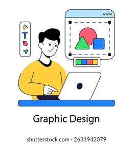Conceptual flat design illustration of graphic design