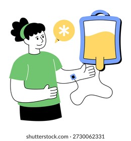 Ilustração de design plano conceitual de gotejamento iv