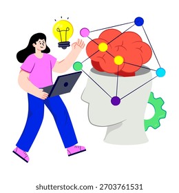 Conceptual flat design illustration of mindset