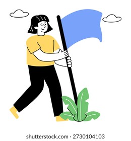 Ilustração de design plano conceitual da missão cumprida