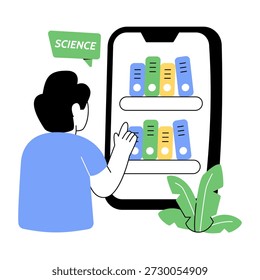 Ilustração de design plano conceitual da biblioteca móvel