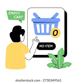 Ilustração de design plano conceitual de nenhum item
