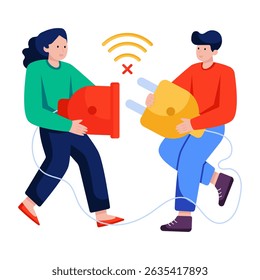 Conceptual flat design illustration of plugin