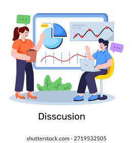Konzeptionelle flache Entwurfsdarstellung der Projektdiskussion