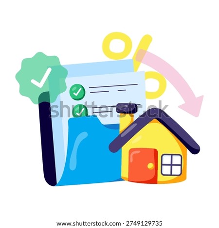 Conceptual flat design illustration of property folder