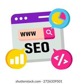 Conceptual flat design illustration of se website 