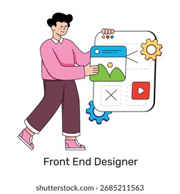 Ilustración de diseño plano conceptual de Galería de Web