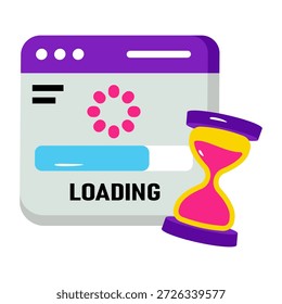 Ilustração de design plano conceitual de carregamento na web 