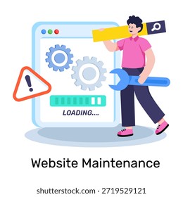 Konzeptuelle flache Darstellung der Website-Pflege