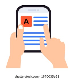 Conceptual flat design of online article writing icon