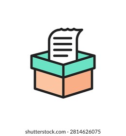 Conceptual flat design for secure document disposal and information privacy during business operations.