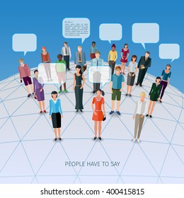 conceptual flat design style illustration of modern networking process