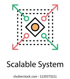 
A conceptual flat icon design of scalable system
