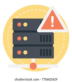 
A conceptual flat icon of website page not found, server error or incorrect page link 
