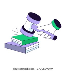 Ilustración conceptual de diseño de línea plana del libro de subasta