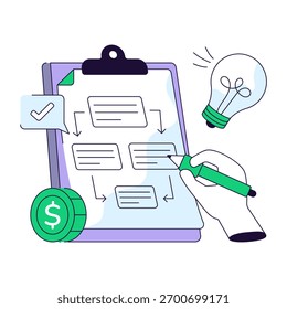Ilustración conceptual de diseño de línea plana de jerarquía