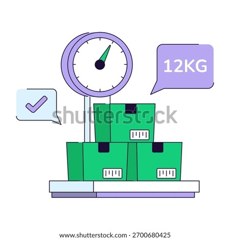 Conceptual flat line design illustration of logistic weighing