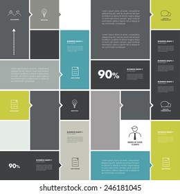 Conceptual flat template. Simply tab, scheme for infographic.